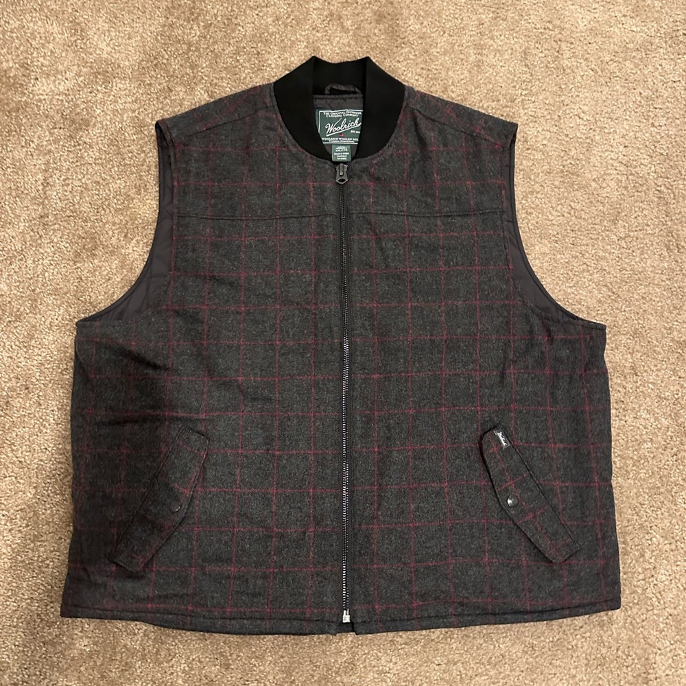 RARE Woolrich men’s full zip quilted down puffer vest jacket high quality